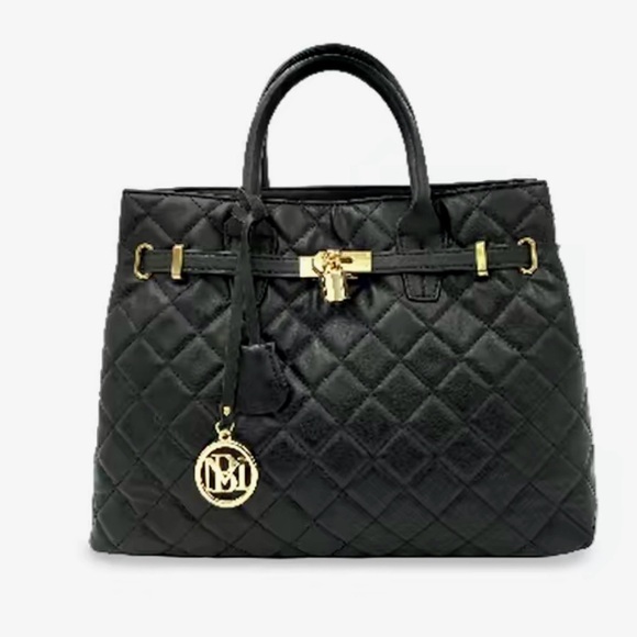 BADGLEY MISCHKA Diamond Quilted Tote With Lock and Key - Picture 13 of 13